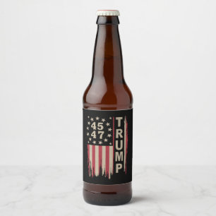 Etiqueta Para Botella De Cerveza Bandera de Estados Unidos de la época retro de cos