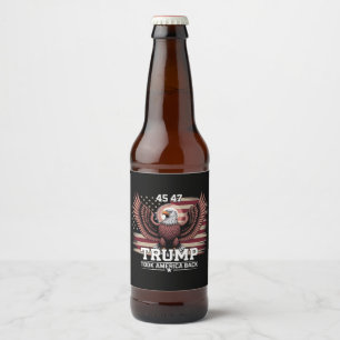 Etiqueta Para Botella De Cerveza Bandera del águila de Trump presidente 45 47 2025 