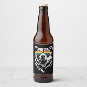 Etiqueta Para Botella De Cerveza Bandera del Orgullo Gay LGBTQ Gafas de Arcoiris Ga