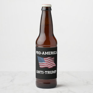 Etiqueta Para Botella De Cerveza Bandera estadounidense anti Trump