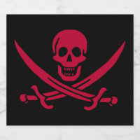 Bandera pirata de Crimson Skull & Swords Jack en C
