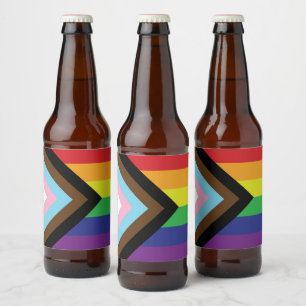Etiqueta Para Botella De Cerveza Bandera progresista LGBTQIA