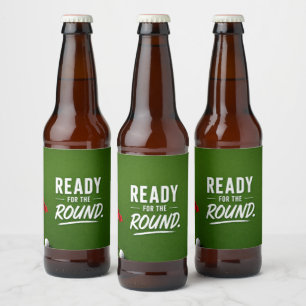 Etiqueta Para Botella De Cerveza Bandera roja de golf Diseño de tipografía de estil