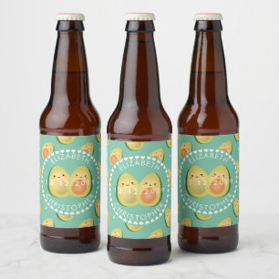 Etiqueta Para Botella De Cerveza Banquete de boda lindo de los aguacates divertidos