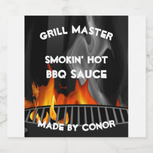 Etiqueta Para Botella De Cerveza BBQ Sauce 4 x 3,5" Etiqueta de alimentos y bebidas