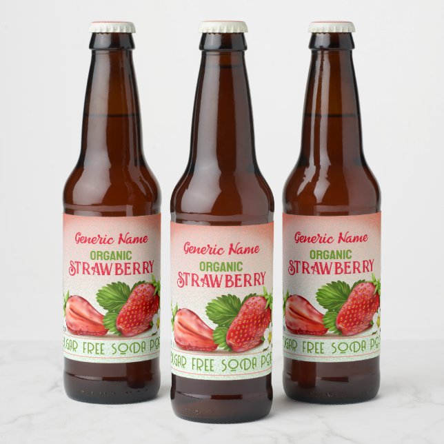 Etiqueta Para Botella De Cerveza Bebida de Fruta de Fresa (Botellas)