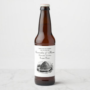 Etiqueta Para Botella De Cerveza Bee Hive y Abejas #1 Vintage heráldico