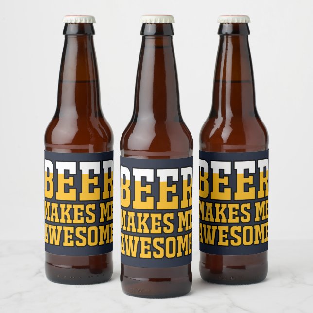 Etiqueta Para Botella De Cerveza Beer makes me awesome (Botellas)