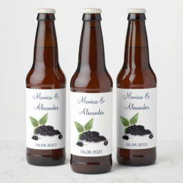 Etiqueta Para Botella De Cerveza Blackberry Blackberries Fruits Boda de verano