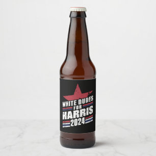 Etiqueta Para Botella De Cerveza Blancos a favor de Kamala Harris 2024