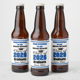 Etiqueta Para Botella De Cerveza Blue Class of 2026 Graduation Party Custom