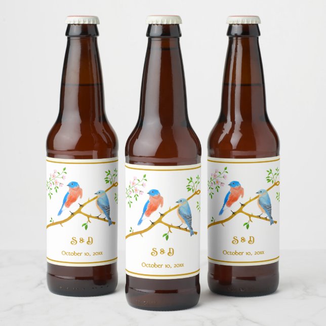 Etiqueta Para Botella De Cerveza Bluebirds (Botellas)