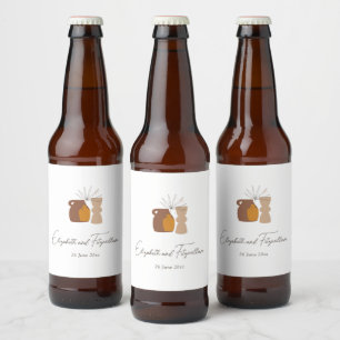 Etiqueta Para Botella De Cerveza Boda Boho Minimalista Vases