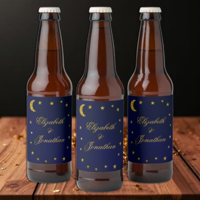 Etiqueta Para Botella De Cerveza Boda Celestial Nocturno (Subido por el creador)
