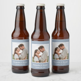 Etiqueta Para Botella De Cerveza Boda de Foto Moderna