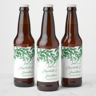 Etiqueta Para Botella De Cerveza Boda de hojas botánicas rusas