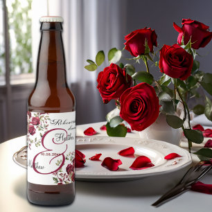 Etiqueta Para Botella De Cerveza Boda de la "cena de ensayo" moderna con flores de