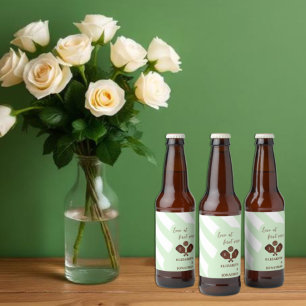 Etiqueta Para Botella De Cerveza Boda de Rayas de Pickleball Elegante