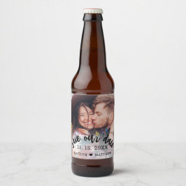 Etiqueta Para Botella De Cerveza Boda Guardar nuestra foto de fecha guión moderno