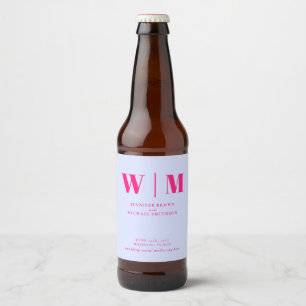 Etiqueta Para Botella De Cerveza Boda Minimalista Moderna Bebida Rosa Lila