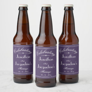 Etiqueta Para Botella De Cerveza Boda Moda personalizada Vintage Dusty Purple