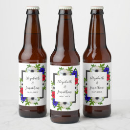 Etiqueta Para Botella De Cerveza Boda Patriótico Panda Anemone