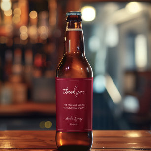 Etiqueta Para Botella De Cerveza Boda Rojo Real y Azul