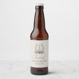 Etiqueta Para Botella De Cerveza Boda Rústica Occidental Boho Herradura 