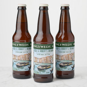 Etiqueta Para Botella De Cerveza Boda veneciano