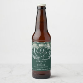 Etiqueta Para Botella De Cerveza Boda verde de esmeralda floral