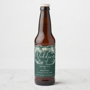 Etiqueta Para Botella De Cerveza Boda verde de esmeralda floral