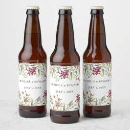 Etiqueta Para Botella De Cerveza Boda Wildflower Meadow