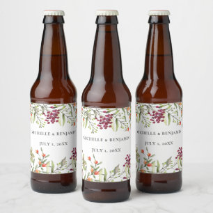 Etiqueta Para Botella De Cerveza Boda Wildflower Meadow