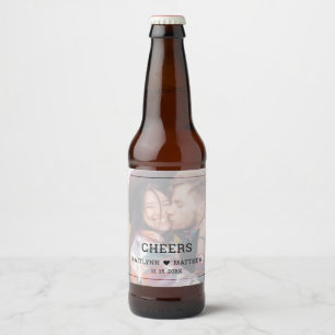 Etiqueta Para Botella De Cerveza Bodas animan la fotografía tipografía moderna Mini