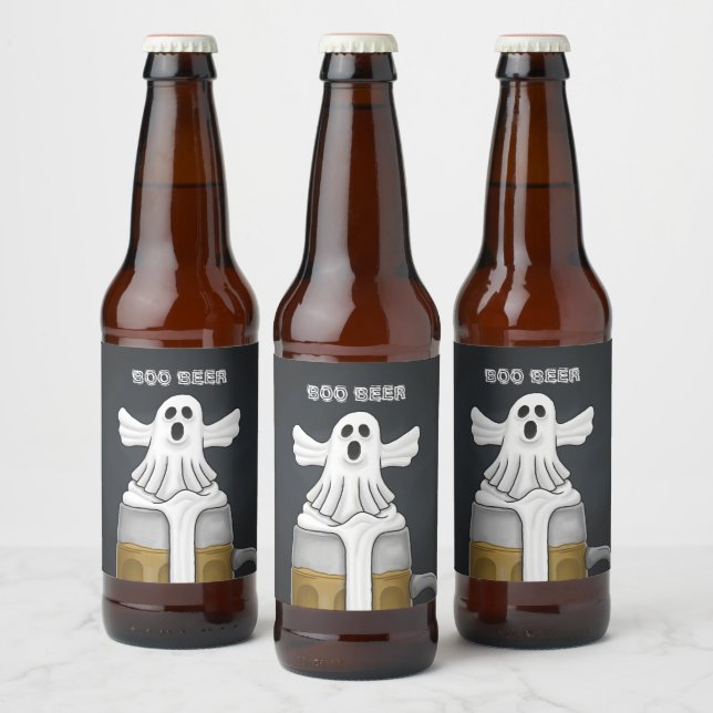 Etiqueta Para Botella De Cerveza Boo Ghost (Botellas)