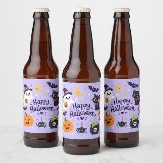Etiqueta Para Botella De Cerveza boo halloween