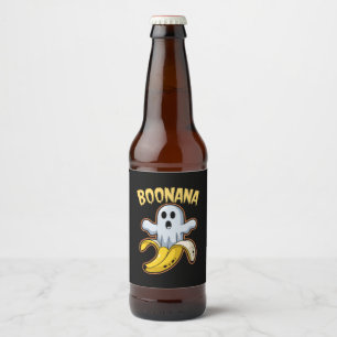 Etiqueta Para Botella De Cerveza Boonana Cute Ghost Banana Halloween