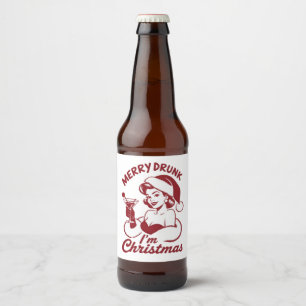 Etiqueta Para Botella De Cerveza Borracho Alegre Soy Cóctel De Navidad Snarky Beber