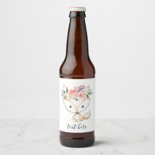 Etiqueta Para Botella De Cerveza bosque de zorros, lindo