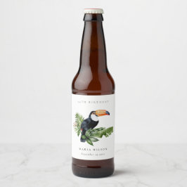 Etiqueta Para Botella De Cerveza Bosque tropical tropical tocan fauna cualquier eda