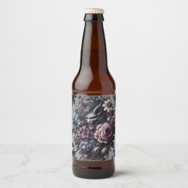 Etiqueta Para Botella De Cerveza Bouquet de Baphomet - Floral gótica