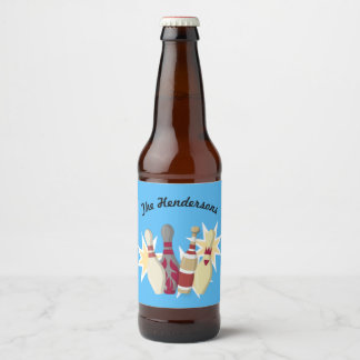 Etiqueta Para Botella De Cerveza Bowling de estilo vintage