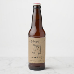 Etiqueta Para Botella De Cerveza Brews y el Boda de I Do