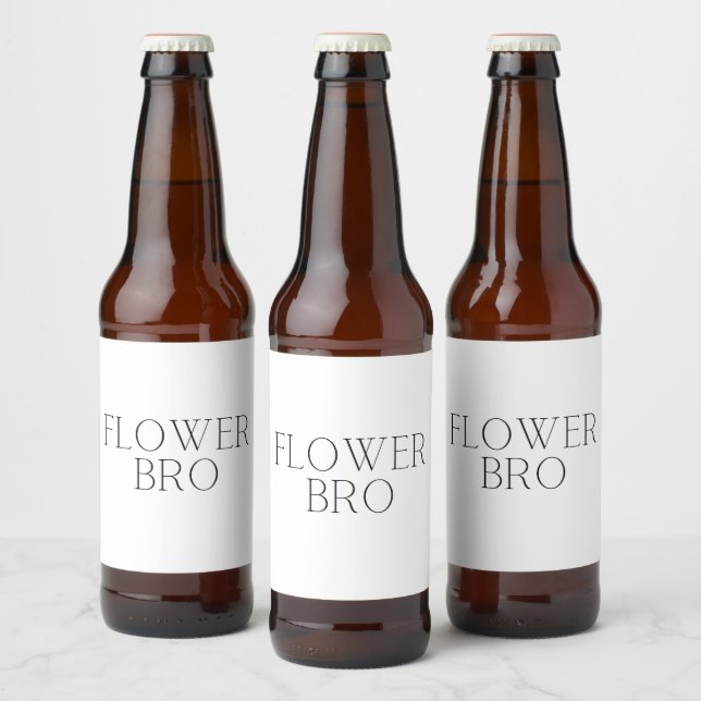 Etiqueta Para Botella De Cerveza Bro de flor simple (Botellas)