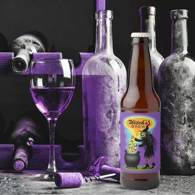 Etiqueta Para Botella De Cerveza Bruja de Halloween (Subido por el creador)