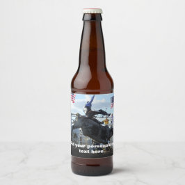 Etiqueta Para Botella De Cerveza Bull Rider y Bucking Rodeo