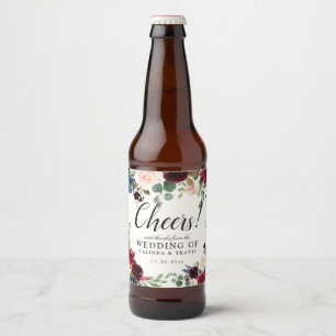 Etiqueta Para Botella De Cerveza Burgundy Bouquet  
