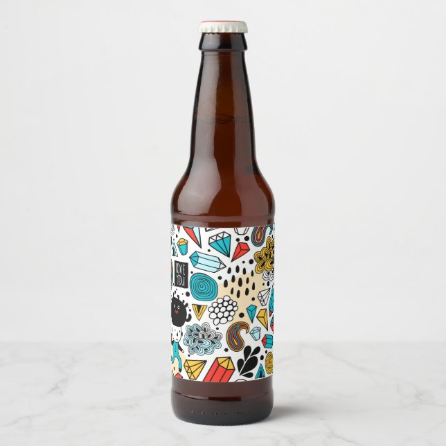 Etiqueta Para Botella De Cerveza Cabeza loca (Anverso)