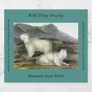 Etiqueta Para Botella De Cerveza Cabra de Montaña Rocosa (Capra Americana) por Audu