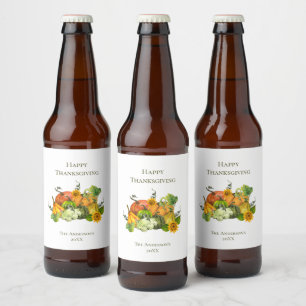 Etiqueta Para Botella De Cerveza Calabazas de otoño personalizadas para el día de a